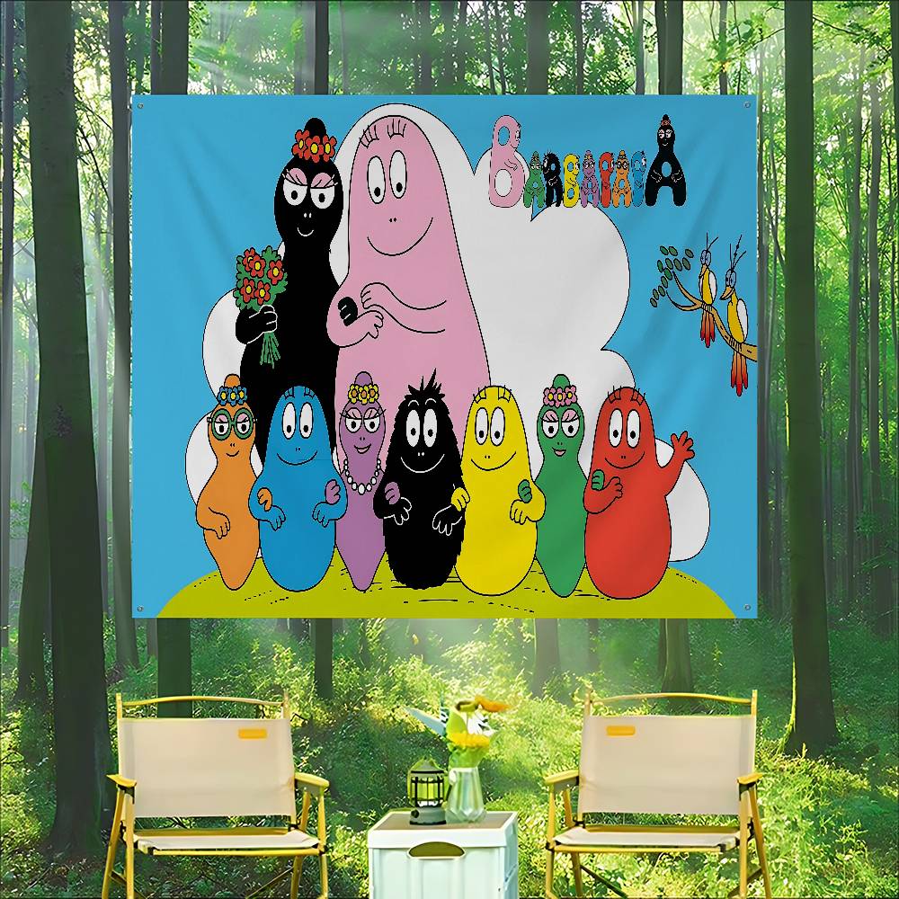 Home Decor Theme - Cute Cartoon Les Barbapapa Anime Chart
