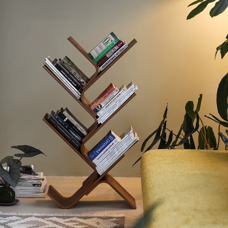 Home Decor Magazine - Nordic medieval revival black walnut bookshelf