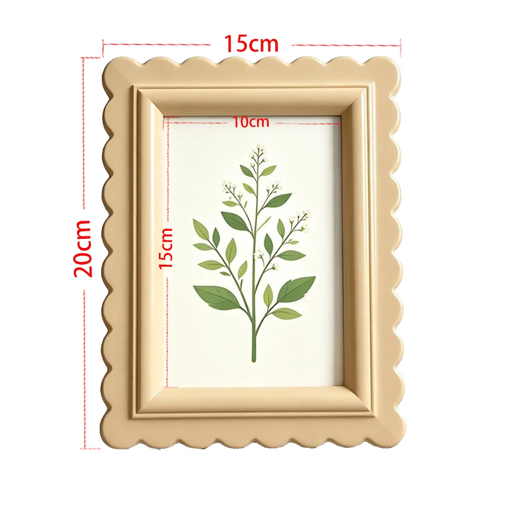 Boho Beige Scalloped Wavy Edge - Bamboo Photo Frame recension och pris
