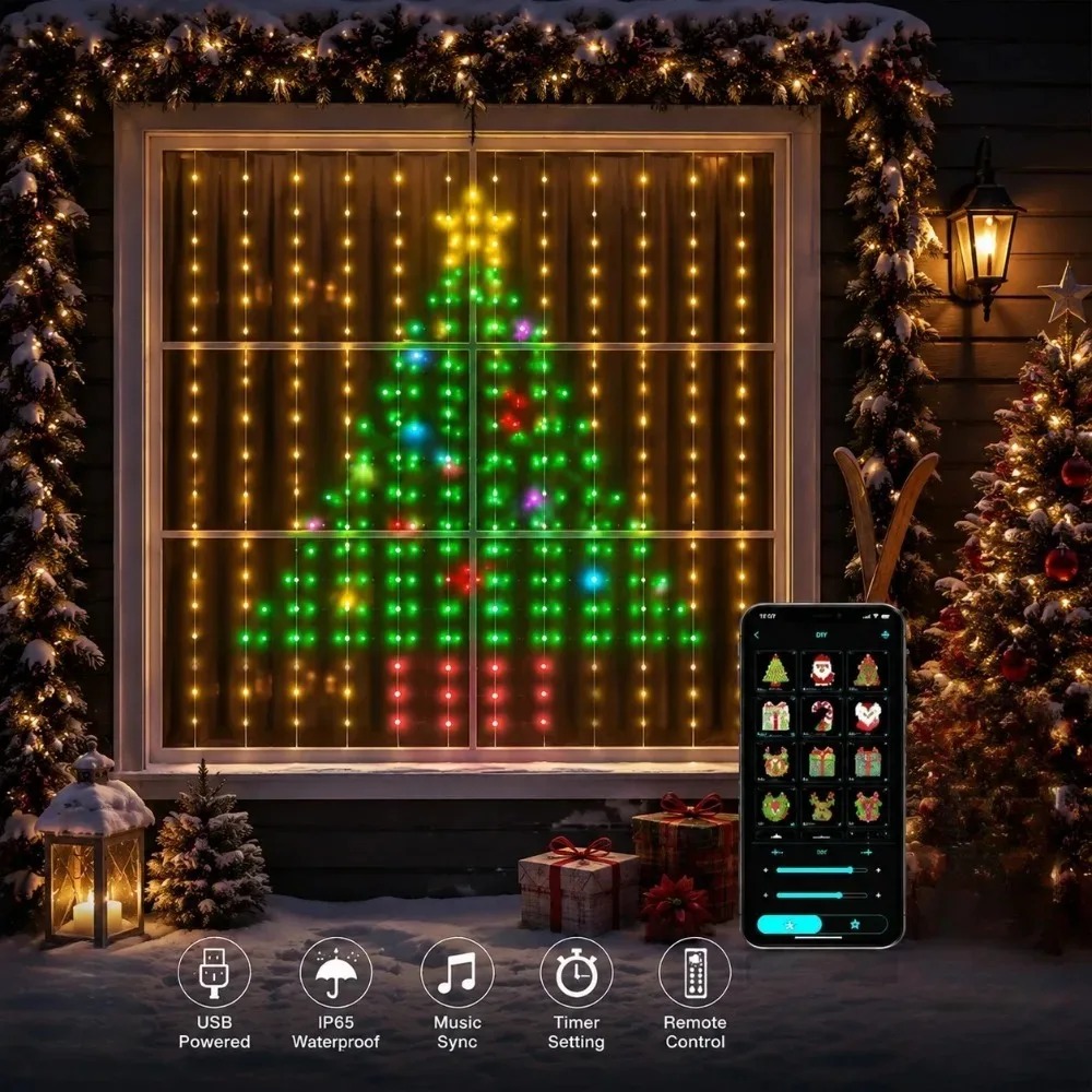 LED Christmas Curtain Lights C - Home Decor Free App recension och pris