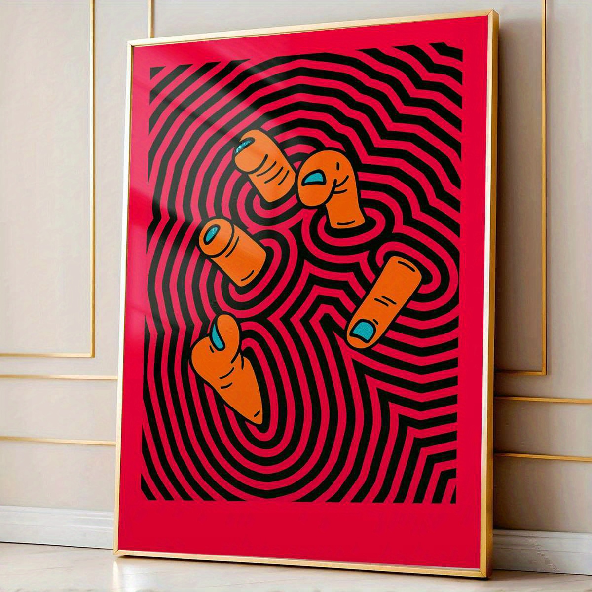Modern Abstract Finger Art Pos - Home Decor Y2K recension och pris