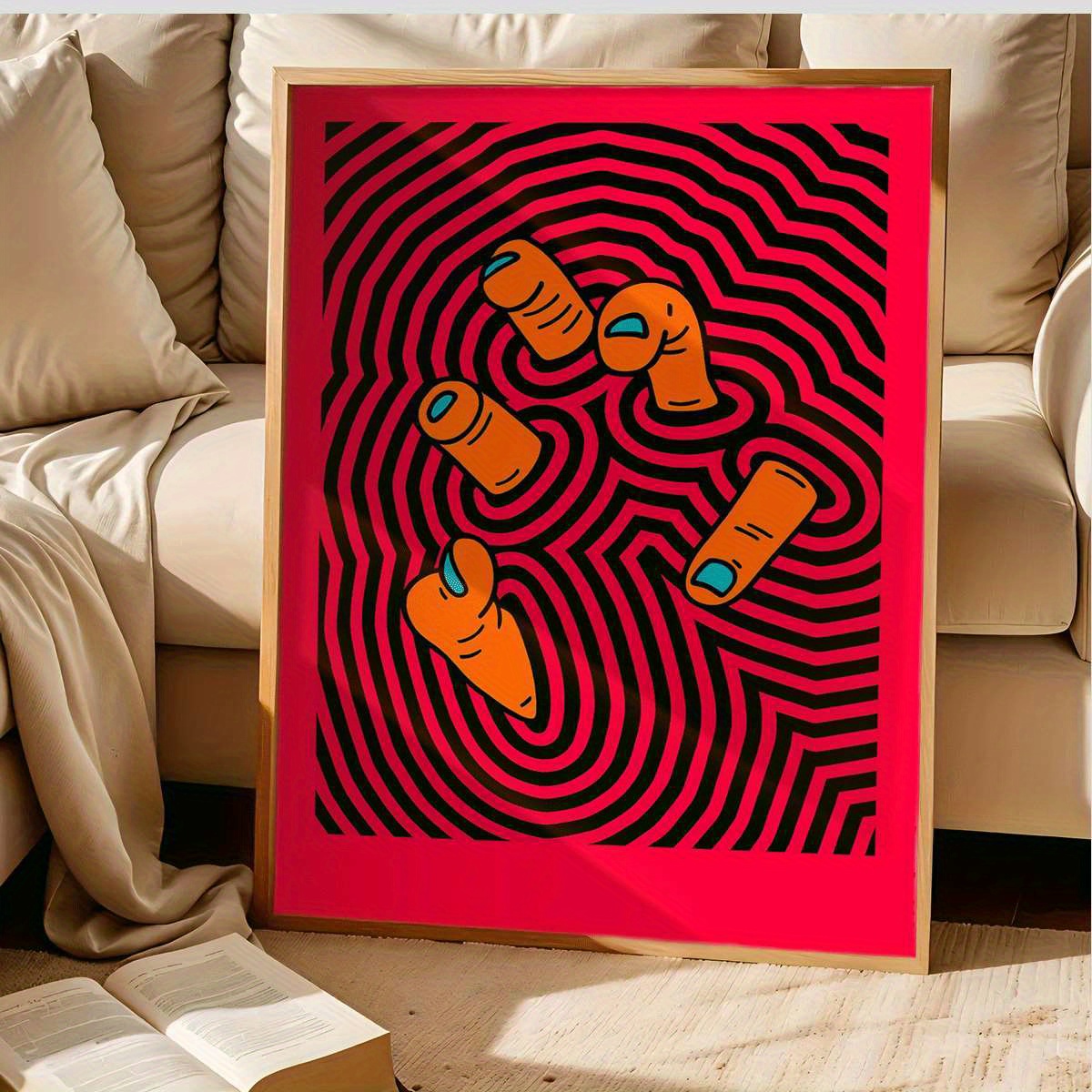 Modern Abstract Finger Art Pos - Home Decor Y2K recension och pris