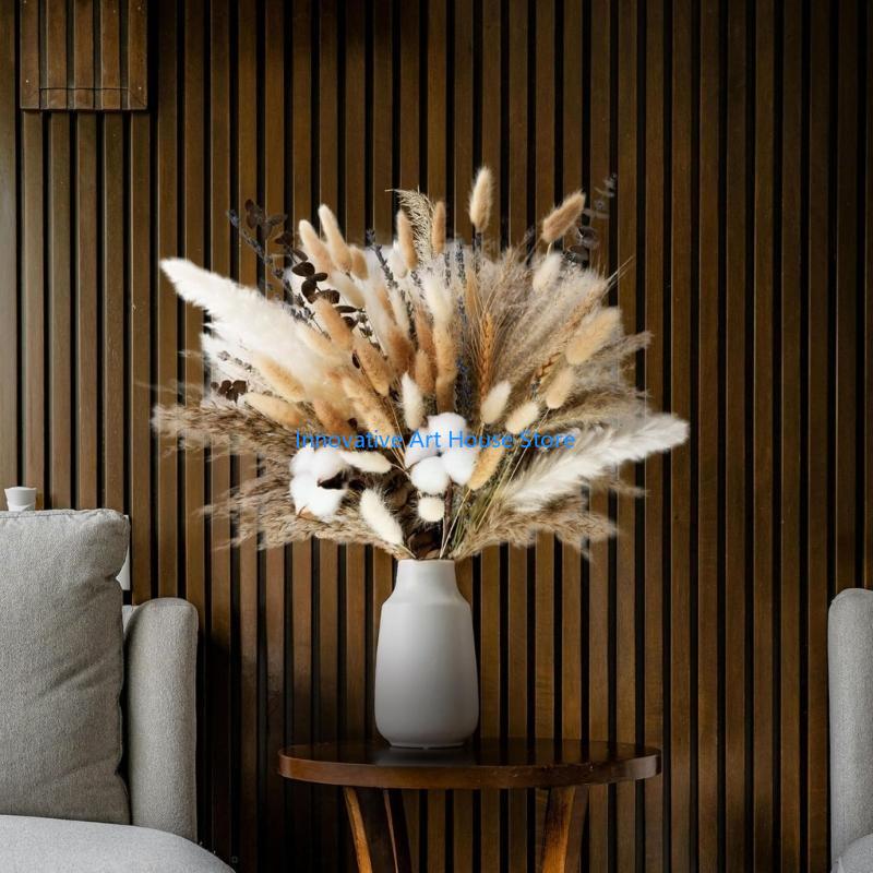 E1PC 86Pcs Handmade Dried Flow - Pampas Grass Decor recension och pris