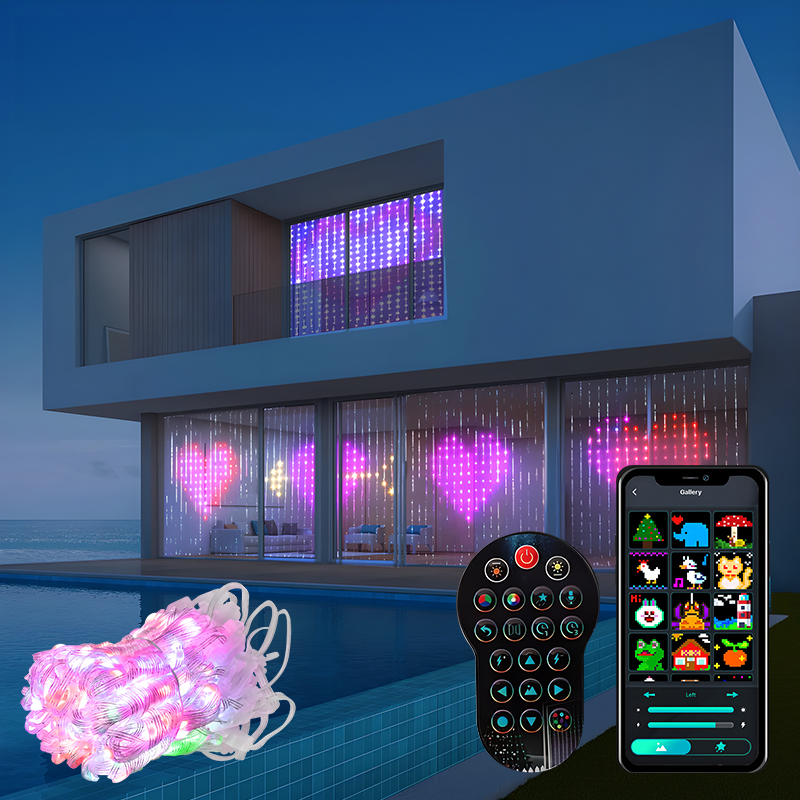 400LEDs RGBIC Smart Curtain Li - Home Decor Free App recension och pris