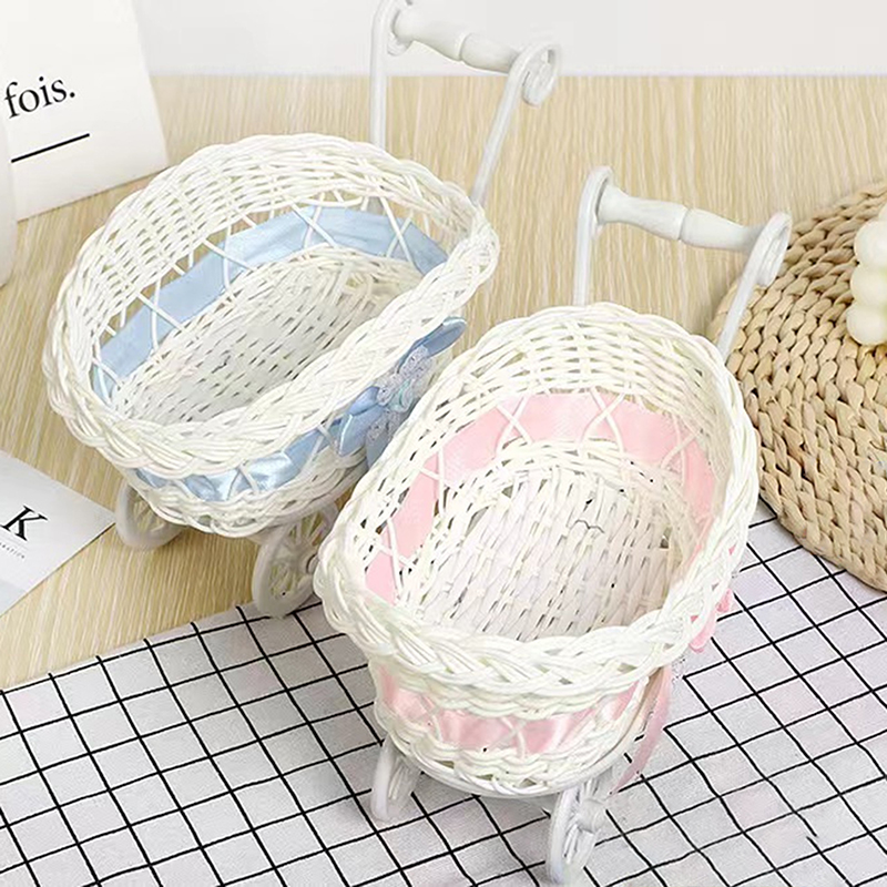 1Pcs Basket Baby Cart Stroller - Rattan Plant Basket recension och pris